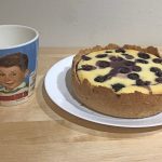 tarta de queso ricota con arándanos